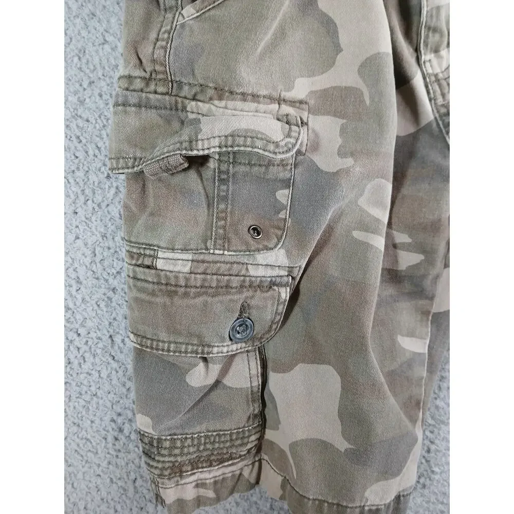Iron Co Shorts Mens 32 Camo Cargo Pockets Stretch 9